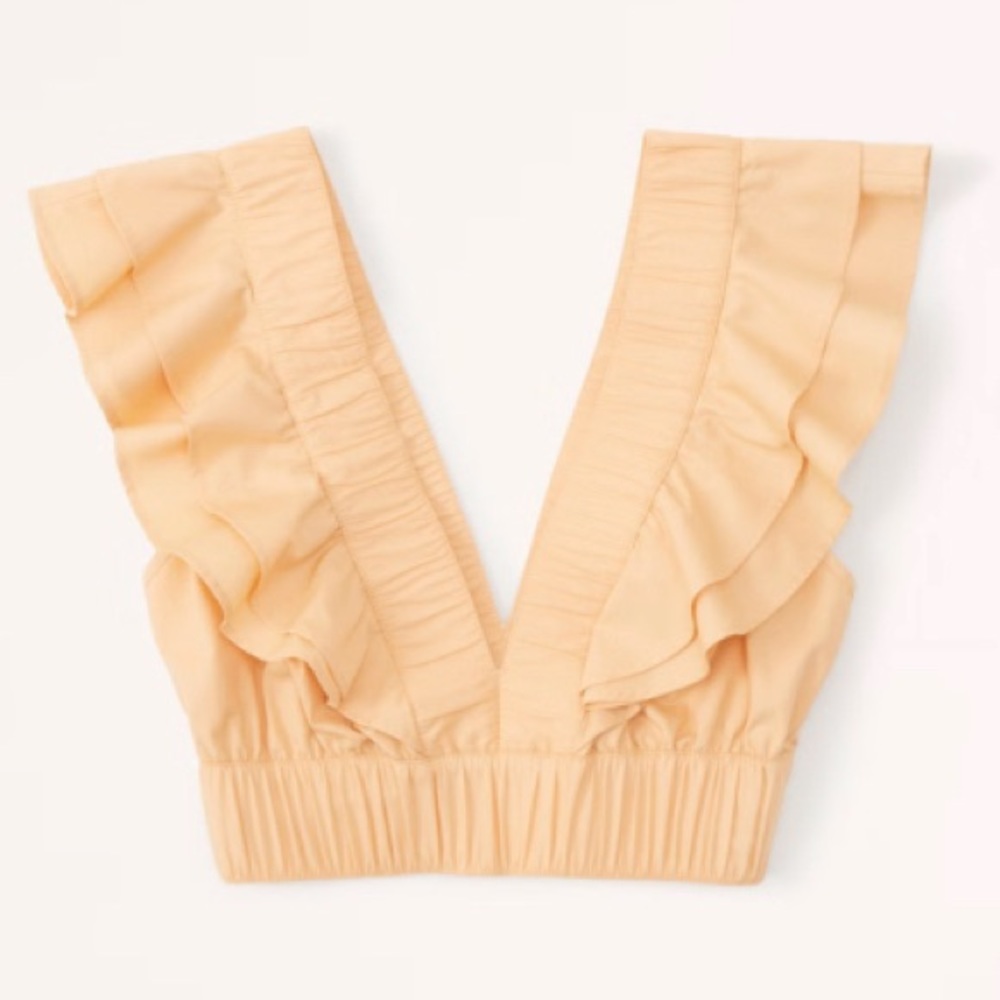 Aber­crom­bie & Fitch | Drama Collar | Ruffle Poplin |  Crop Top | Size M - Picture 2 of 12